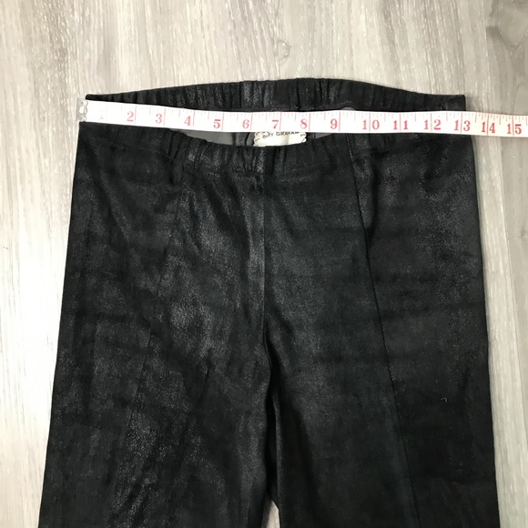 Gary Graham Leather Stretch Pants Black Suede Finish Womens 4 - Picture 7 of 11